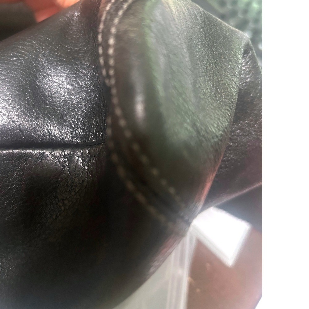 Coach Madison Maggie Black Leather Shoulder Bag Silver Hardware Pleated#888 - Picture 10 of 13